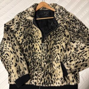 Urban Outfitters Leopard Print Faux Fur Jacket